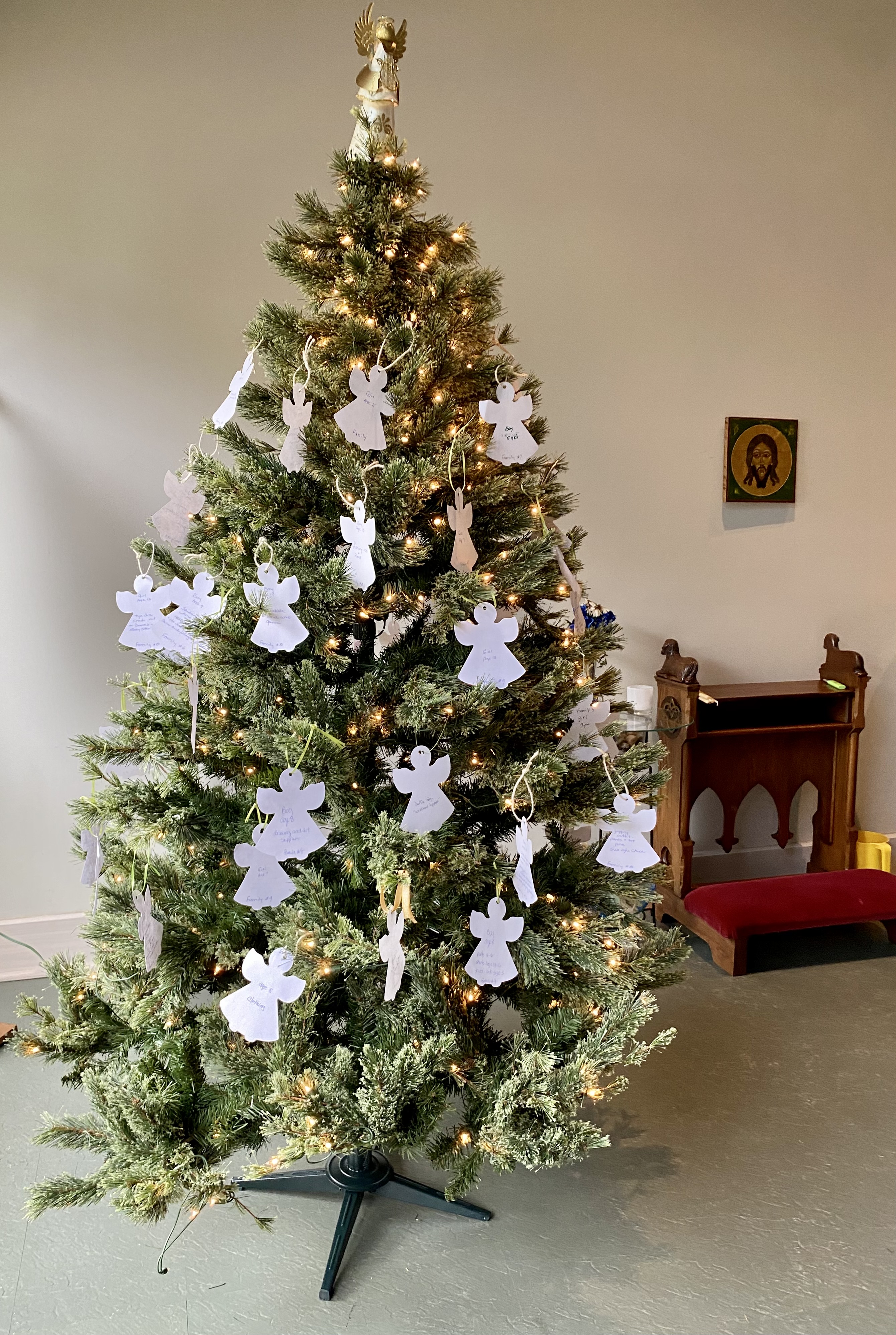 Angel Tree with gift tags